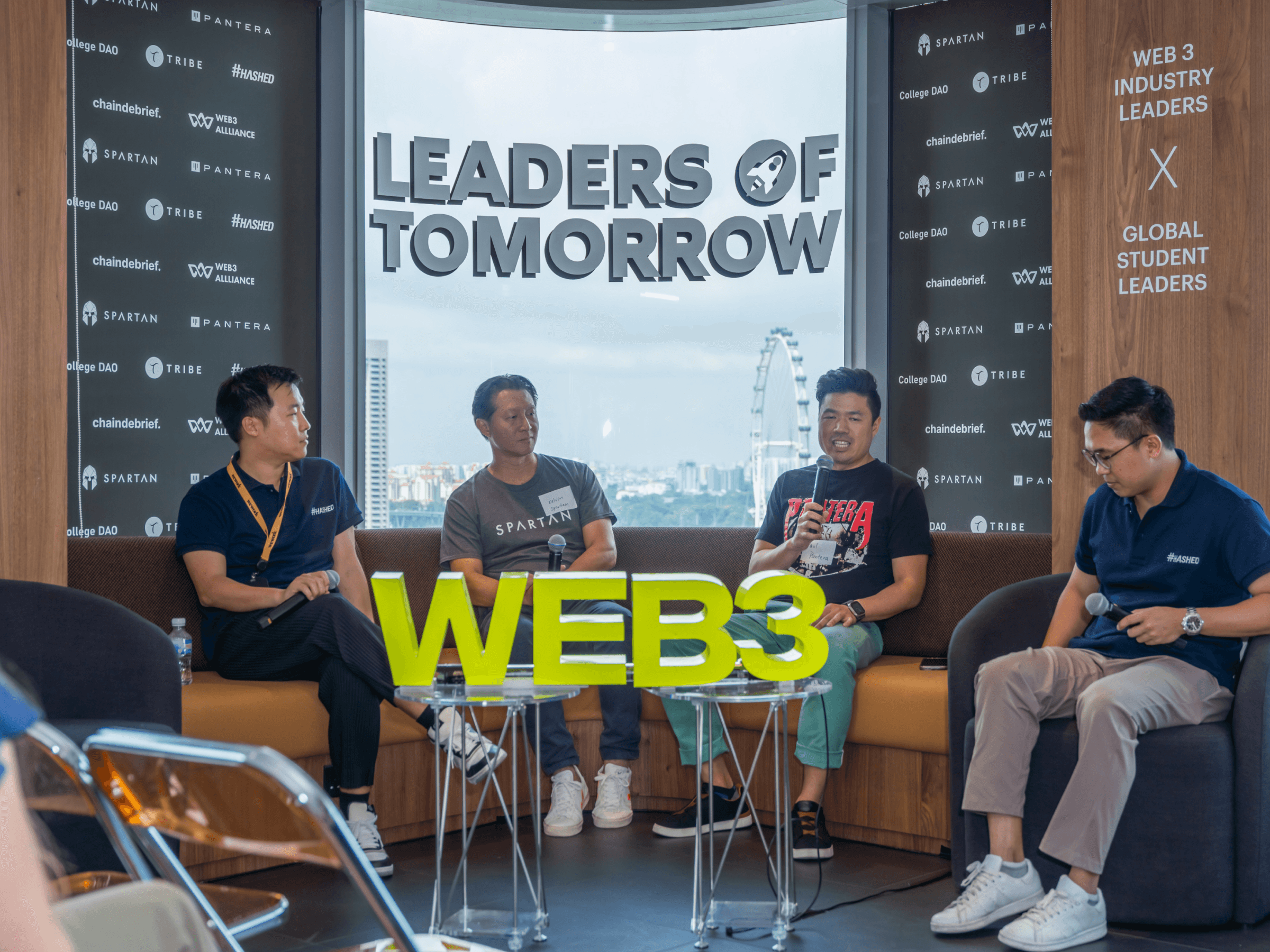 A panel speaking at Leaders of Tomorrow
